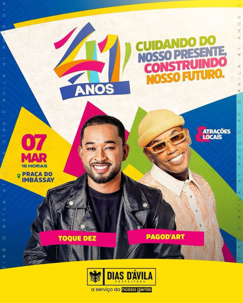 Dias d’Ávila 41 anos: uma noite para celebrar nossa história!